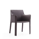 Manhattan Comfort Vogue 23.43" Modern Faux Leather Upholstered Dining Chair - Grey-Modern Dining Chair Perfect for Dining and Home Office Use