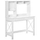 HOMCOM 41.3" Computer Desk with Storage - White-Three shelves and two open compartments enhance storage capacity