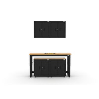 Cat RTA Garage Storage Cabinetry 5-Piece Set with 2 Walls, 2 Bases and 72" Workbench-5-Piece Cabinet & Workbench Set: Two 28" heavy-duty base cabinets, two wall cabinets, paired with a 72″ workbench deliver practical storage and workspace in a compact footprint.