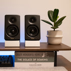 Edifier M60 Hi-Res Wireless Audio Touch Control Multimedia Bluetooth Speaker - Black-The rear-mounted USB-C and AUX inputs enable easy connections to a computer or turntable.