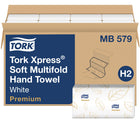 Tork Premium Soft Xpress 3-Panel Multifold Hand Towels - 16 Pack-Advantages at a glance: Premium quality, Attractive Tork leaf print, FSC certified, CMA compostable certified, Easy-handling carry box, Ideal for medium-traffic restrooms