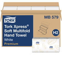 Tork Premium Soft Xpress 3-Panel Multifold Hand Towels - 16 Pack-Advantages at a glance: Premium quality, Attractive Tork leaf print, FSC certified, CMA compostable certified, Easy-handling carry box, Ideal for medium-traffic restrooms