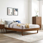 Modway Billie Wood King Platform Bed Frame - Walnut-Interchangeable Headboard Options
