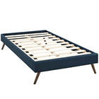 Modway Loryn Fabric Twin Bed Frame with Round Splayed Legs - Azure-Solid Wood Frame