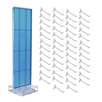 Azar Studio Base Pegboard Floor Stand - 60" x 17" - Blue-Includes a T-strip sign holder that can be attached to the top of the pegboard display