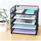 ShoppingAll Metal Mesh 5-Tier Tray Letter and File Desk Organizer with Handle-8