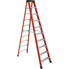 Featherlite 6800 AA Series 10' Industrial Extra Heavy-Duty Fiberglass Stepladder-Nominal Height: 10'