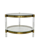 Plata Import Clemensia 23"W Round Side Table  - Gold-Sleek and modern end table