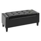HOMCOM Storage Bench with Flip Top Ottoman - Black-Classic appearance storage ottoman could match with most styles of house;