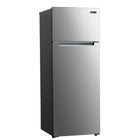 Magic Chef 7.4 cu. ft. 2-Door Mini Fridge with Freezer - Platinum Steel-Clear produce crisper lets you easily identify your fruit or vegetable contents