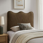 Modway Athena Striped Fabric Upholstered Twin Size Headboard - Earth Stripe-Dense Foam Padding