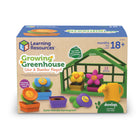 Learning Resources Growing Greenhouse Color and Number Playset - Set of 12-Imaginative garden fun: With a working watering can and kid-sized greenhouse carrying case, this educational toy's ready for on-the-go fun—take the play outside!