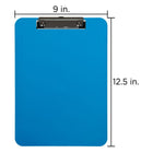 JAM Paper Plastic Clipboards with Low Profile Metal Clip - Letter Size (9 x 12.5) - Blue-Our clipboards feature a durable metal clip for securing papers that has a sturdy long-lasting spring.