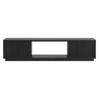 Hudson&Canal Dorian TV Stand for TV's up to 78" - Black Grain-A modern contemporary design accommodates TVs up to 78" for your entertaining space