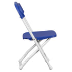 Flash Furniture Kids Blue Plastic Folding Chair, White Powder Coated Frame Finish, (YKIDBL)-Contemporary design