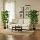 HOMCOM 5.3' Artificial Bamboo Tree for Indoor Home Decor - Green - 2 Pack-Low maintenance required 