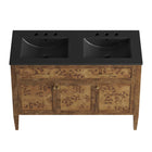Modway Elysian 48" Wood Double Sink Bathroom Vanity - Black/Brown-8