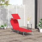 Outsunny Outdoor Lounge Chair - Adjustable Folding Chaise Lounge - Red-With 4-level adjusted lounge position for maximum comfort