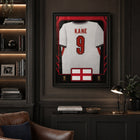 Frameworth Official FIFA World Cup 2026 England Harry Kane Framed Replica Jersey - 25.75" x 33.75"-Finished size 25.75" x 33.75", a vertical display sized for living rooms, offices, fan caves and sports rooms.