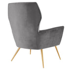Modway Renata Button Tufted Performance Velvet Armchair - Grey-Non-Marking Foot Glides