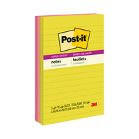 Post-it Super Sticky Notes - 4" x 6" - Summer Joy Collection - Lined - 270 Sheets - 3 Pack-Post-it Super Sticky Notes have 2X the sticking power