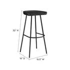 Modway Concord Backless Wood Bar Stools - Black - Set of 2-Contoured Seat
