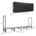 Outsunny 8 ft Firewood Rack with Cover Wood Storage Holder - Black-Raised 7.5" (19 cm) off ground, prevents moisture damaging the wood