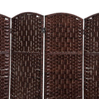 HOMCOM 6 Panels Hand-Woven Freestanding Room Divider for Home Office - Brown-Overall Dimension: 106.3"W x 0.8"D x 70.9"H (270 x 2 x 180cm)
