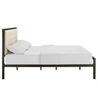 Modway Mia Fabric Full Bed - Brown Beige-Assembly required