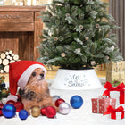 HOMCOM 26" Metal Christmas Tree Collar Base Cover - White-No need to rearrange the cloth like a traditional fabric tree skirt 