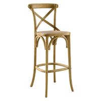 Modway Gear Bar Stool - Natural-Modern Farmhouse Bar Stool