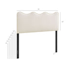 Modway Athena Stain-Resistant Performance Velvet King Size Headboard - Alabaster-Scalloped Wave Design