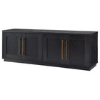 Hudson&Canal Tillman TV Stand for TV's up to 75" - Black Grain-The top has a weight capacity of 75lbs, lower shelves can hold 25lbs each