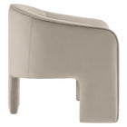 Modway Greer Performance Velvet Upholstered Accent Armchair - Almond-Curved Backrest