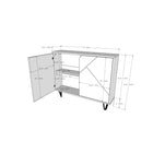 Nexera Slim 2-Door Storage Accent Cabinet - Floating And Wall Mount Bar - Nutmeg & Charcoal Grey-8