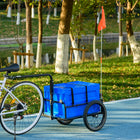 Aosom Bike Cargo Trailer - Max Load 88 lb - Blue-A removable and foldable storage box has a volume of 17.2 gallon (65 L)
