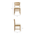 Modway Jax Oak Wood Dining Chair With Wavy Razor Back and Cushion - Weathered Oak Oatmeal Stripe-Wavy Razor Back