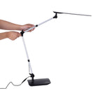 Bostitch Dual Swing Arm LED Desk Lamp - White-Versatile Placement Options - Interchangeable Base Can Be Situated On A Desktop Or Used With A Clamp Mount (Included)