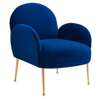 Modway Transcend Performance Velvet Armchair - Navy-Retro Modern Armchair