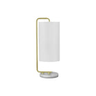 Monarch Specialties 20" H Contemporary Table Lamp - White Marble / Ivory / Cream Shade-Bring contemporary design to your space with this stylish and trendy 20"h table lamp with a sleek gold metal arm resting on a white marble base, topped with a cylinder ivory fabric shade, adding a classic yet modern touch in a living room, office, or bedroom