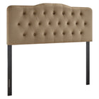 Modway Annabel Stain-Resistant Performance Velvet Full Headboard - Taupe-Stain-Resistant Performance Velvet