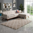 Modway Solvea Moroccan Trellis Shag Area Rug - 5 ft W x 8 ft L - Beige/Ivory-Shag Weave Of Approx. 2 Inches
