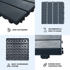 MotionGrey 4-Slat Interlocking Waterproof Outdoor Deck Tiles for Patio, Balcony and Garden - Black - 20 Piece Set-Waterproof outdoor design is suited to patios, balconies and garden areas