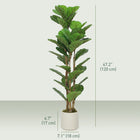 HOMCOM 4' Faux Fiddle Leaf Fig Tree - Green-Suitable for living rooms, bedrooms, home offices and entryways 