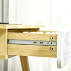 HOMCOM Vanity Desk with Mirror - 27.6" L x 15.4" W x 50.4" H - Oak/White-Colour: Oak, White 