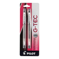 Pilot G-Tec Gel Pens – 0.4mm – Black – 2 Pack-These pens use bio polymer ink, which prevents feathering and provides the smoothest writing, every time