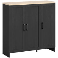 HOMCOM Modern 35.4" L Buffet Cabinet with Storage - Black-Two cabinets provide ample storage for daily supplies
