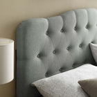 Modway Annabel Upholstered Fabric Queen Headboard - Grey-Fiberboard and plywood frame