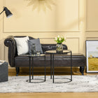 HOMCOMNesting Coffee Tables with Metal Base - Black - Set of 2-Set of 2 tables can be used separately as a side table or used together as a coffee table 