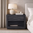 Manhattan Comfort Soren 32" Contemporary 1-Drawer Nightstand - Charcoal Grey-Modern nightstand featuring a clean, handle-less drawer for a sleek, minimalist aesthetic